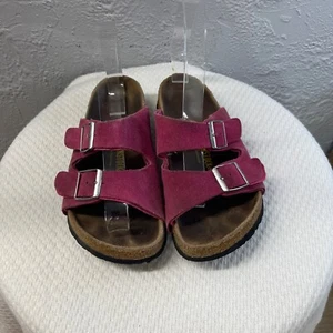 Birkenstock Betula Sandale Damen 37 US 6,5 Burgund Wildleder Leder Slipper Bequem - Bild 1 von 14