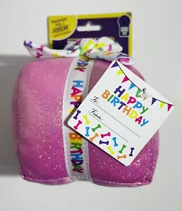 Multipet Birthday Present Dog Toy Squeeze & Crinkle, 5.5 Inch Pink NEW!!! - Picture 1 of 14