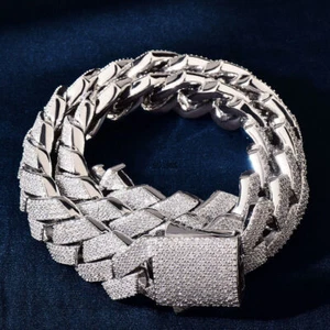 20mm Hip Hop Zirkonia Herren Rap Schmuck Miami Cuban Kette Halskette Armband - Bild 1 von 26