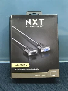 NXT Technologies VGA/SVGA 10 Ft Monitor Extension Cable NX29768 Black SEALED - Picture 1 of 3