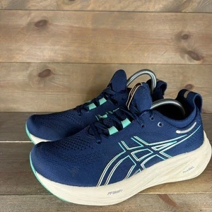 asics gel nimbus 26 womens size 8 wide shoes blue athletic running sneakers - Picture 1 of 9