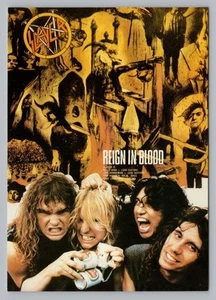 Postal de importación rara Slayer Reign In Blood 4x6 "Mini póster" B10 - Imagen 1 de 2