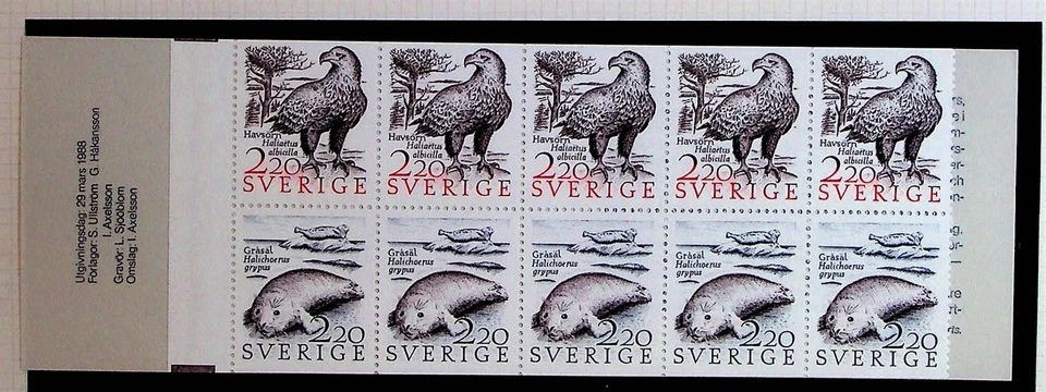 SWEDEN Sc 16798a NH BOOKLET OF 1988 - ANIMALS-BIRDS - Sc$9 - (WS25) - Image 1 of 1