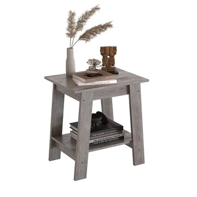End Table Wooden Side Table Small Bedside Table Night Stand with Storage Shelf - Image 1 of 4