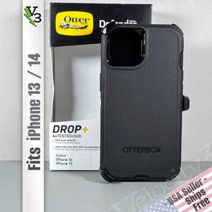 OtterBox Defender Case for iPhone 13/14 - Black | Holster Clip | Rugged Defense - Picture 1 of 19