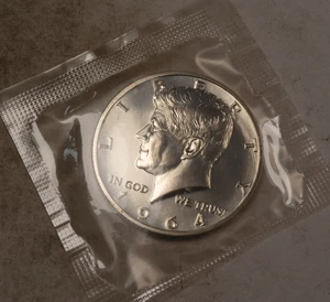 Medio dólar Kennedy 1964 cabello acentuado * prueba de gemas (violonchelo) * fecha clave * XH210 - Imagen 1 de 4