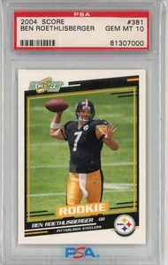 Graded 2004 Score Ben Roethlisberger #381 Rookie RC Card PSA 10 Gem Mint - Picture 1 of 2