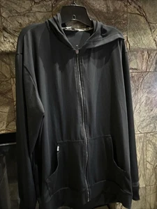 Barbell Hoodie Jacket Black Full Zip Athleisure• Mens Size Large - Picture 1 of 9