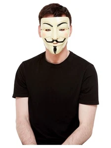 Smiffys Guy Fawkes Mask, Cream - Picture 1 of 1