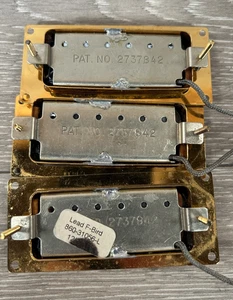 3x Pastillas Gibson Lead Firebird 860-31056-L - En Dorado - PAT NO 2737842 Humbucker - Imagen 1 de 9