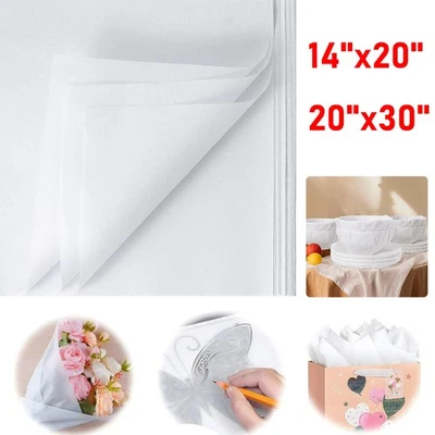 500 Sheets White Tissue Paper Bulk 14" x 20" 20" x 30" Gift Wrapping Packing  - Image 1 of 4