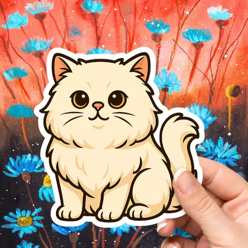 Persian Cute Cat Sticker - Image 1 of 1