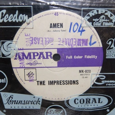 The Impressions - Amen (Ampar MK-820) Aussie 45 - Image 1 of 2