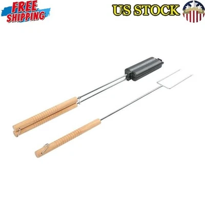 Horquilla de hierro fundido para cocina de hot dogs campamento parrilla mango largo camping esencial nueva Foto 1 de 4