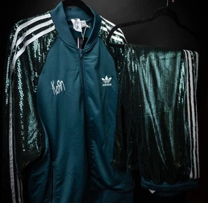 Korn Adidas Trainingsanzug grün Pailletten Jacke & Hose Medium limitiert auf 900 - Bild 1 von 16