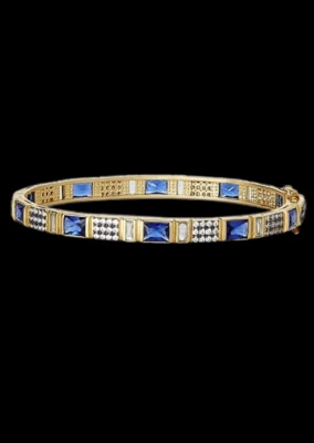 Brazalete Freida Rothman 925 S.S. Azul, Aguamarina, Blanco Circonita cúbica 14K YG Chapado en Rodio Foto 1 de 4