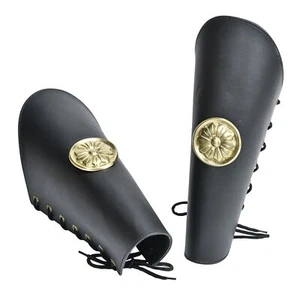 Medieval Style Greek Armor Vambrace Collectible Leather ARM Guard Set of 2 - Picture 1 of 5