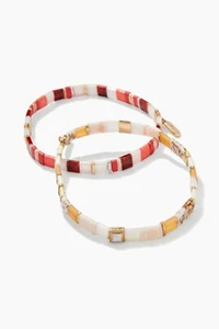 SUMMER 2022! Stella and Dot SHELL STRETCH BRACELET SET OF 2, NIP! - Picture 1 of 1