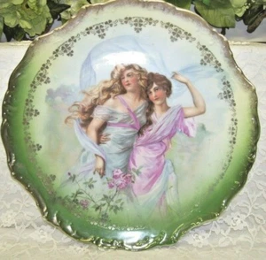 12 Inch Antique Plate Victorian Maidens By V. E. Erickson - Picture 1 of 3