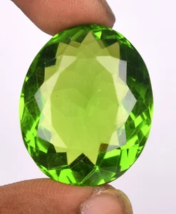 AAA+ Green Peridot Oval Cut 74.20 Ct. Faceted Loose Gemstone for Ring & Pendant - Picture 1 of 6