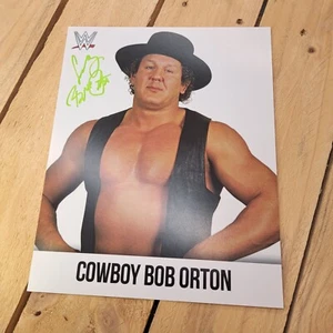 Cowboy Bob Orton NWA WWE WWF signed Autogramm 8x10 Stock Cover Promo Green Ink - Bild 1 von 7