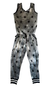 Pixie Lane Girls Gray Tie Dye Sleeveless Criss Cross Back Jumpsuit Size 5 - Picture 1 of 4