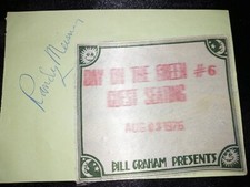 Randy Meisner signed autograph,Day On The Green #6 Backstage Pass Eagles &others