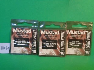 Ganchos de alimentación de banda ancha de punto largo Mustad talla 18 #LP200 3 piezas/30 ganchos totales (Nuevos) - Imagen 1 de 7