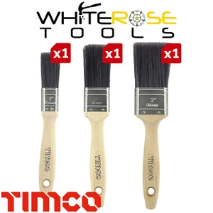 TIMCO Paint Brush Set Professional Synthetic 3pk 25mm 38mm 50mm No Bristle Loss - Picture 1 of 6