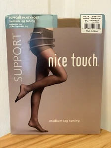 Nice Touch Support Strumpfhose Medium Leg Toning verstärkte Spitze Gr. AB - NATUR - Bild 1 von 16