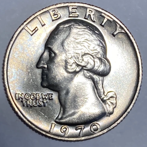 GEM BU 1970 Washington Quarter Philadelphia Mint Uncirculated USA 25c Save on 2+ Cover