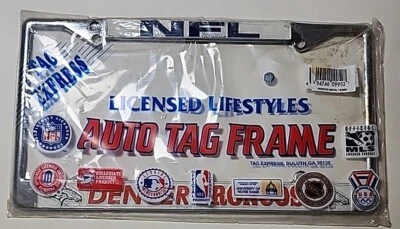 MARCO DE PLACA DE METAL DENVER BRONCOS MEGA LOGO 6"X12" NUEVO Tag Express 👀 🏈 Foto 1 de 4