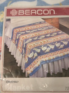 Coperta faro vintage oche oca doppia completa nylon 72x90 bordo raso - Foto 1 di 8
