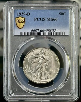 1939 D Walking Liberty Half Dollar PCGS MS-66 GC192 - Image 1 of 2