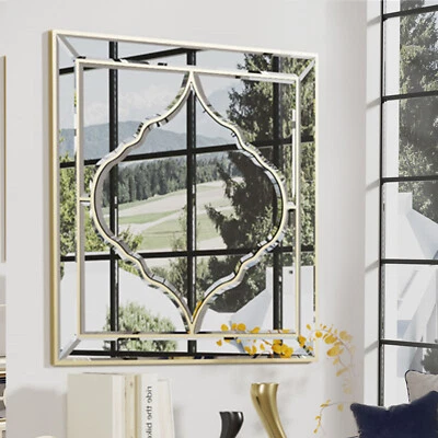 Square Wall Decor Mirror 60/80cm Art Accent Mirror Hanging for Entry, Fireplace - Image 1 of 4