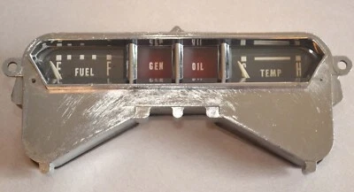 Cuadro de instrumentos Mercury Dash 1959 gasolina combustible, luz de generación/aceite, medidor de temperatura Foto 1 de 4