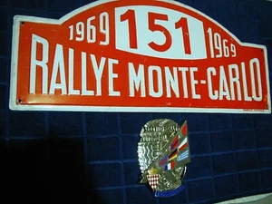 targa e distintivo originale Montecarlo Rally 1969 Jaguar E-Type Jag concorrente - Foto 1 di 16