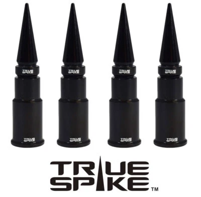 4 TRUE SPIKE BLACK SPIKED WHEEL RIM AIR VALVE STEM COVER CAP FOR GMC SIERRA C - Image 1 of 4