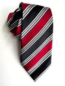 Donald Trump Signature Collection Tie Red/Black Stripe Men's Luxury Silk Necktie - Picture 1 of 8