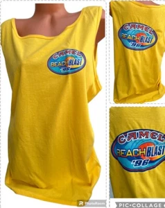 New Men’s Vintage Made In USA 1996 Joe Camel Yellow Tshirt Tank Top XL - Picture 1 of 10