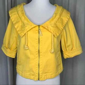 Live A Little Cropped Sunshine Yellow Jacket - Picture 1 of 7