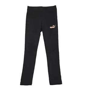 Puma Black Skinny Tracksuit Bottoms Uk Girl's Size XS W22 L21 CC369 - Picture 1 of 5