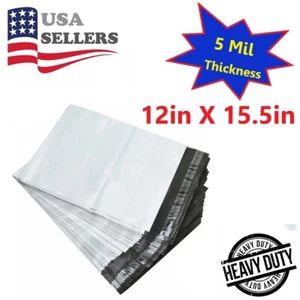 Ultra Heavy Duty 5MIL Poly Mailers Shipping Mailing Poly Bags 12in X 15.5in - Picture 1 of 26