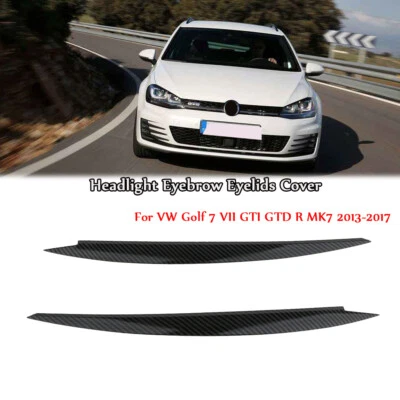 Paar Scheinwerferblenden Augenlid Augenbraue Abdeckung Für VW Golf 7 GTD R MK7 - Bild 1 von 4