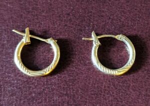 Vintage 1/2" 10k Yellow Gold Hoop Earrings 1.51g