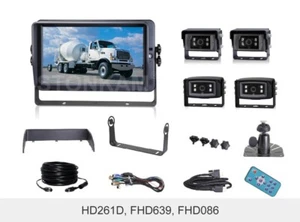 7" Quad Monitor Reversing Camera 20M Cable 4PIN, IR, Touch Screen Kit 24V/12V - Picture 1 of 9