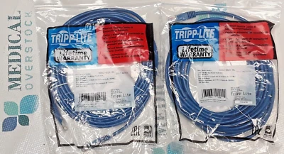 N002-025-BL - TRIPP-LITE - Cat5e 350MHz BLUE MOLDED PATCH CABLE - LOT OF 2 - NEW - Image 1 of 4