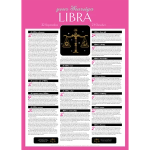 Zodiac Libra Starsign Art Print – Astrology Characteristics – 3 sizes Poster - Picture 1 of 6