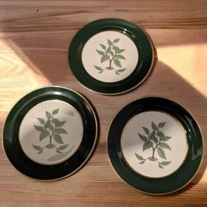 Taylor Smith & Taylor Vintage MCM RARE Conversation Coffee Tree 3 Bread Plates - Picture 1 of 8