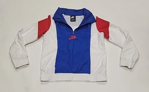 Nike Sportswear Jacket Big Kids L 1/2-Zip Amplify Woven Red White Blue Swoosh - Picture 1 of 7